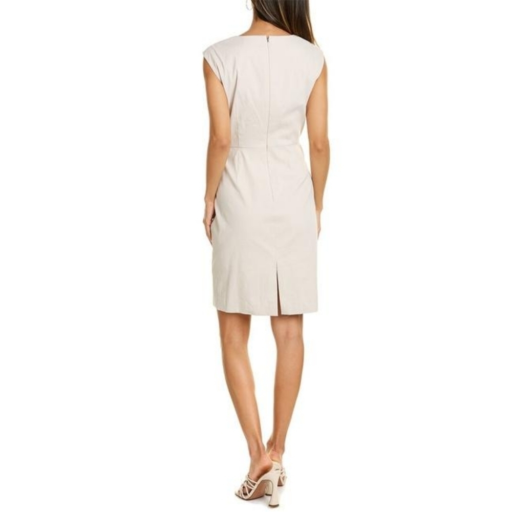 Rebecca Taylor Cream Ruched Ruffle Sheath Dress - Picture 14 of 14